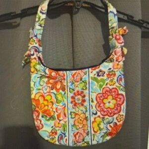 Vera‎ Bradley Floral Shoulder Bag Hobo Purse Small Colorful Knotted Straps